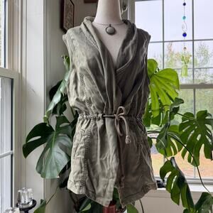 Kenneth Cole Khaki Green Wrap Vest Top Small